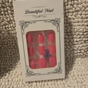 Beautiful Nail Press-On Nails in Bright Hot Pink